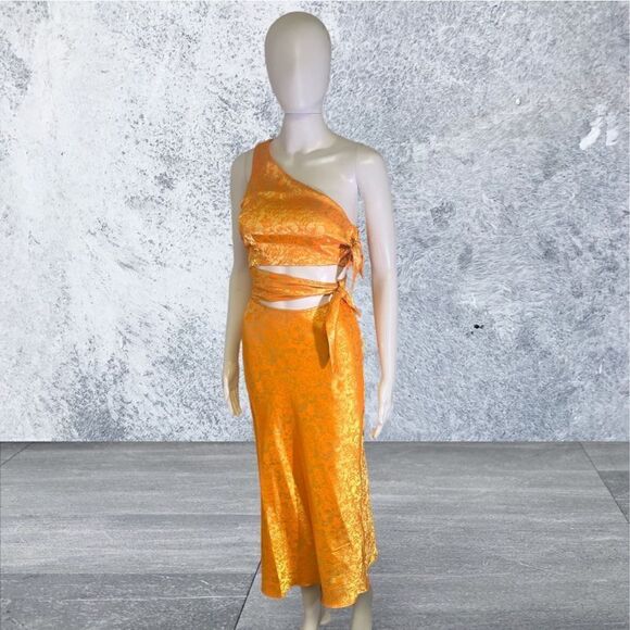 WAFY Orange One Shoulder Cut Out Dress - Picture 2 of 10